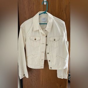 Classic White Jean Jacket for Women size large